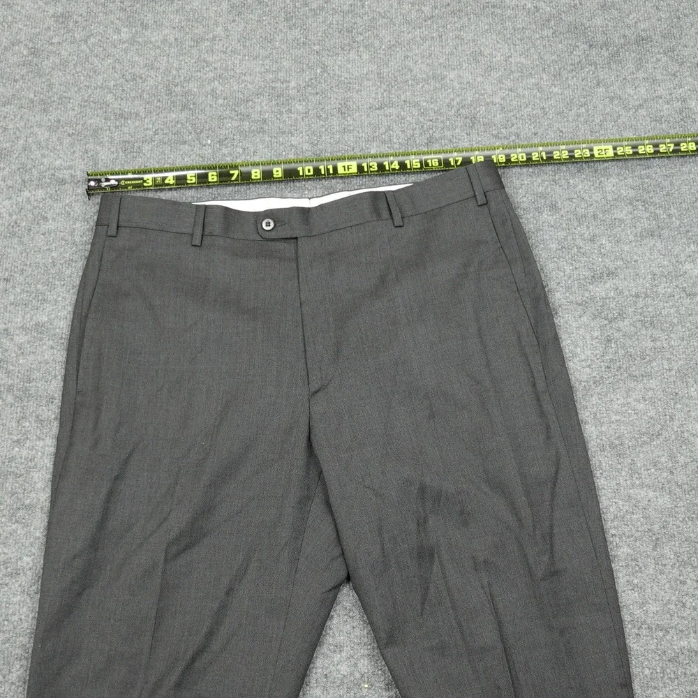 Zanella Todd Pants Mens 38 Grey 100% Virgin Wool Flat Front Made in Italy Dress